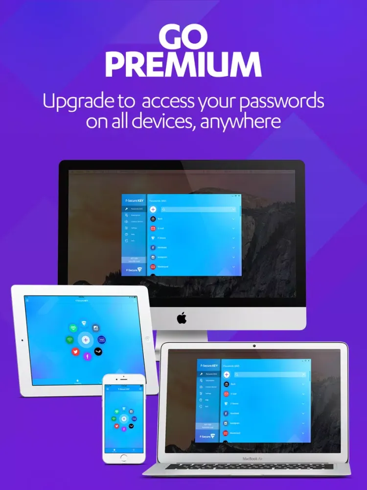 Capturas de tela do F-Secure KEY Password manager iPad 