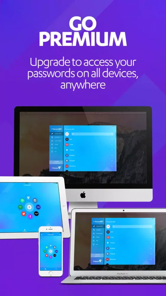 Capturas de tela do F-Secure KEY Password manager