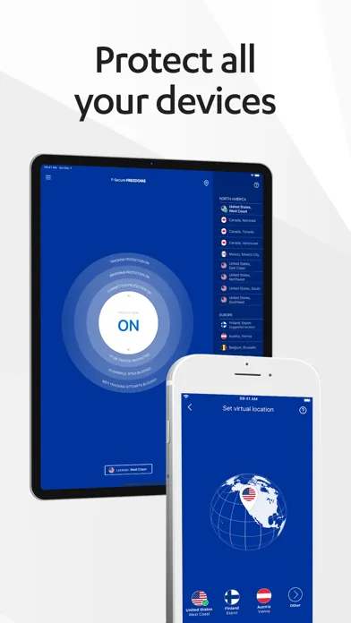 Скриншоты F-Secure FREEDOME VPN