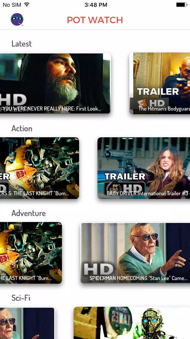 Tangkapan layar PotWatch Daily dose of trailers
