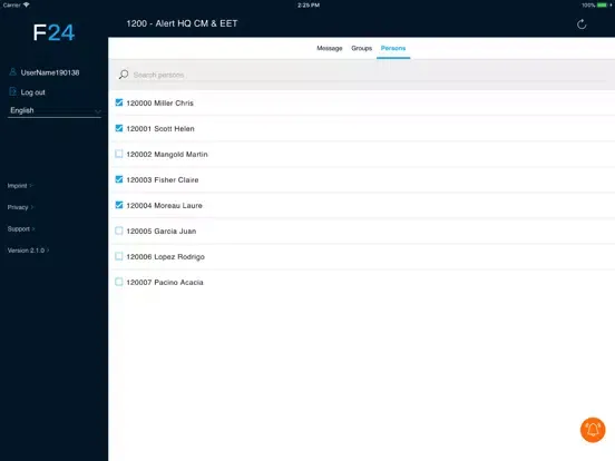 Ảnh chụp màn hình của F24 Alert! iPad 