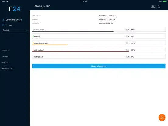 Ảnh chụp màn hình của F24 Alert! iPad 