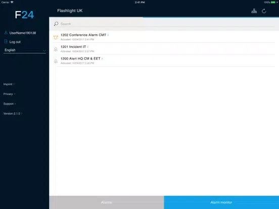 Ảnh chụp màn hình của F24 Alert! iPad 