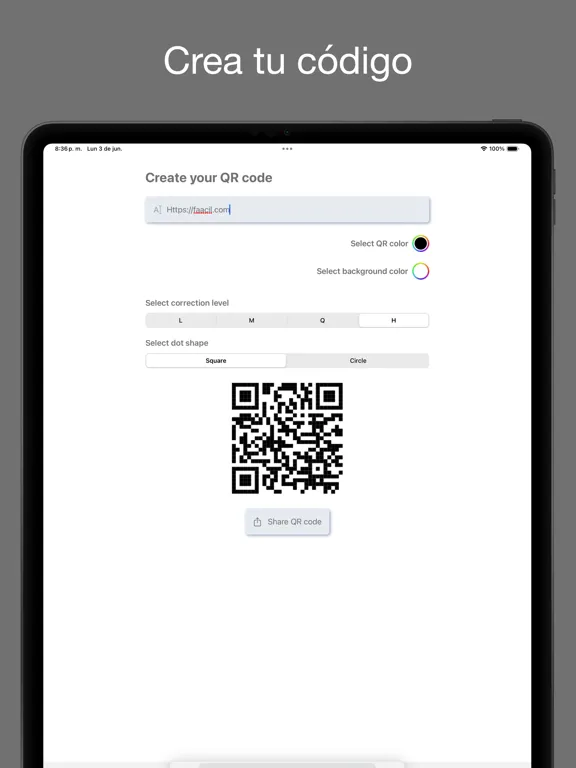 Zrzuty ekranu Create QR V2 iPad 