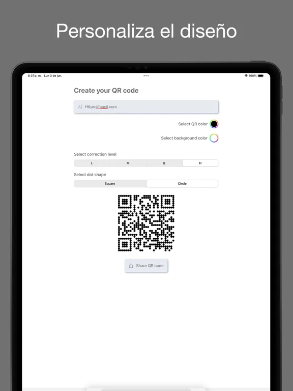Zrzuty ekranu Create QR V2 iPad 