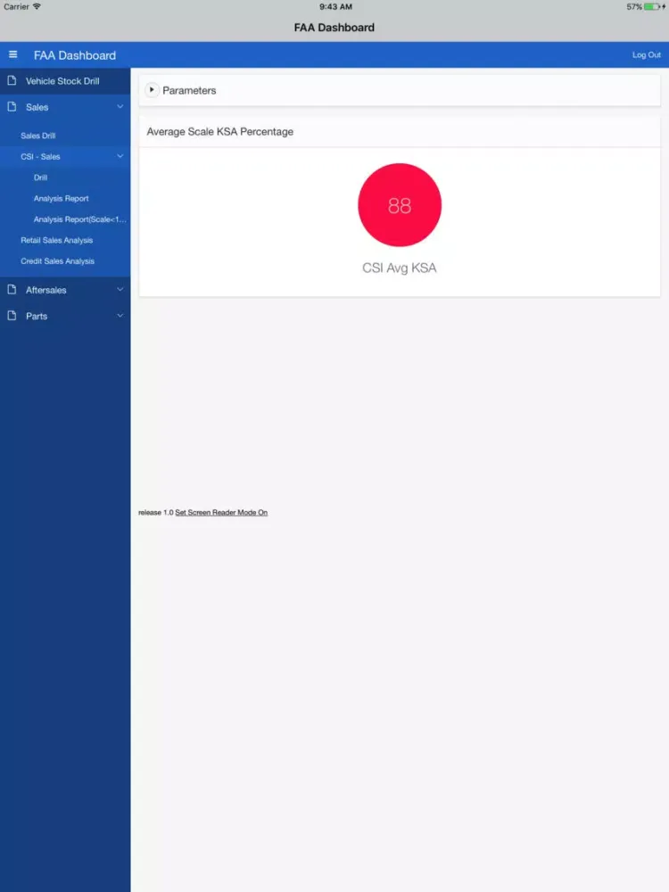 FAA Dashboard iPad  Screenshots