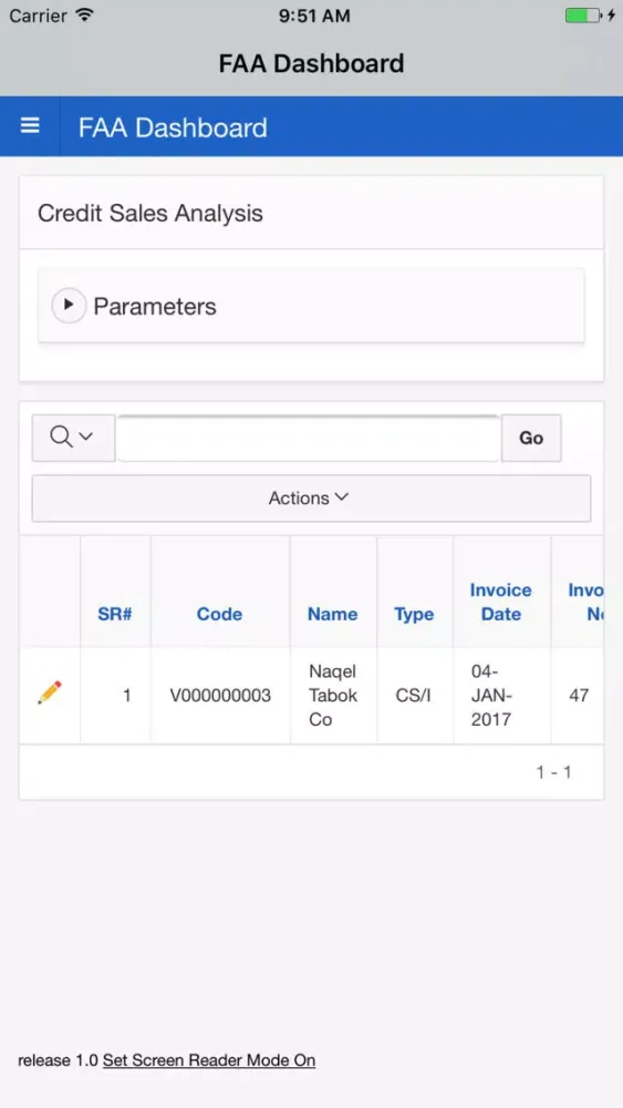 FAA Dashboard Screenshots