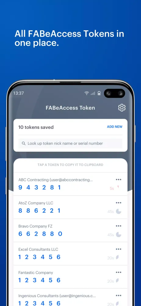Capturas de pantalla de FABeAccess Token App