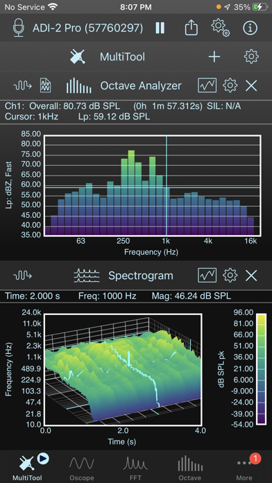 Zrzuty ekranu SignalScope Pro 2022