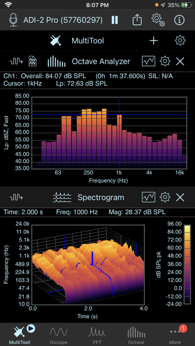 Zrzuty ekranu SignalScope Pro 2022