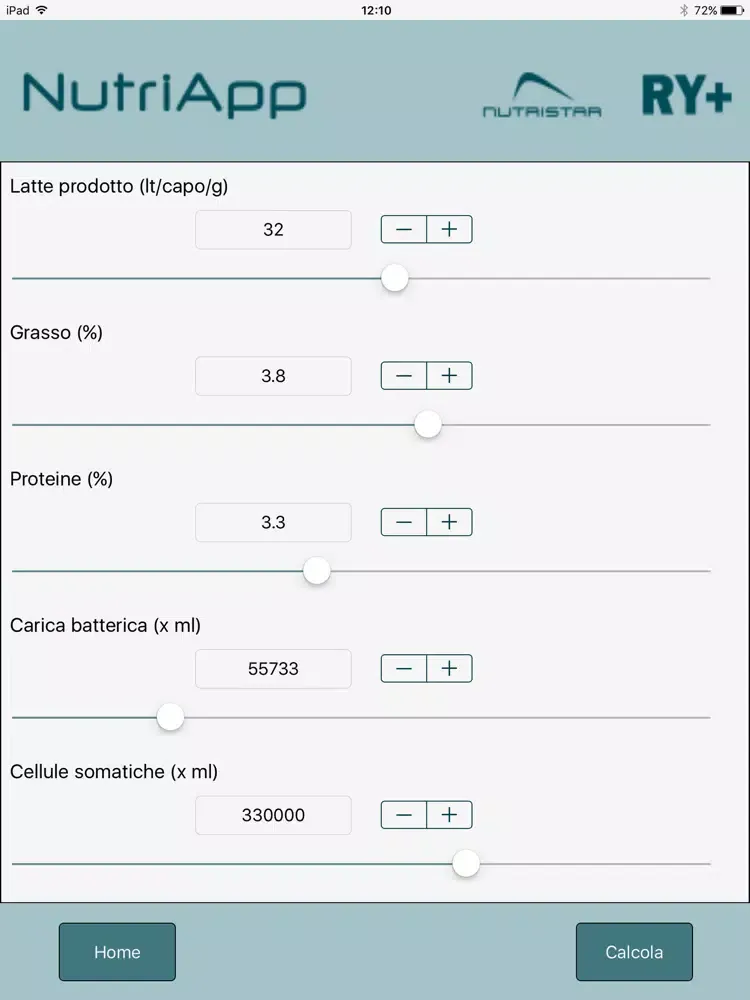 ภาพหน้าจอของ NutriApp iPad 