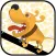 A Gone Girl's Fluffy Dog Jumping Like a Flash in an Autumn Afternoon Free