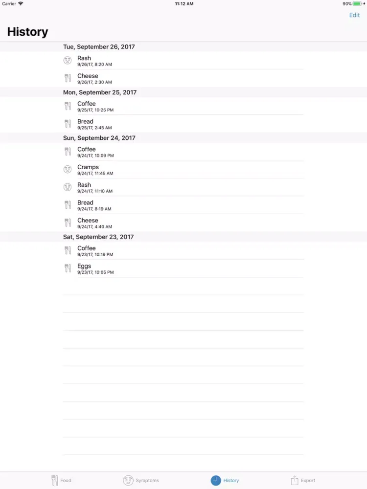 Captures d'écran de Food and Symptom Log iPad 
