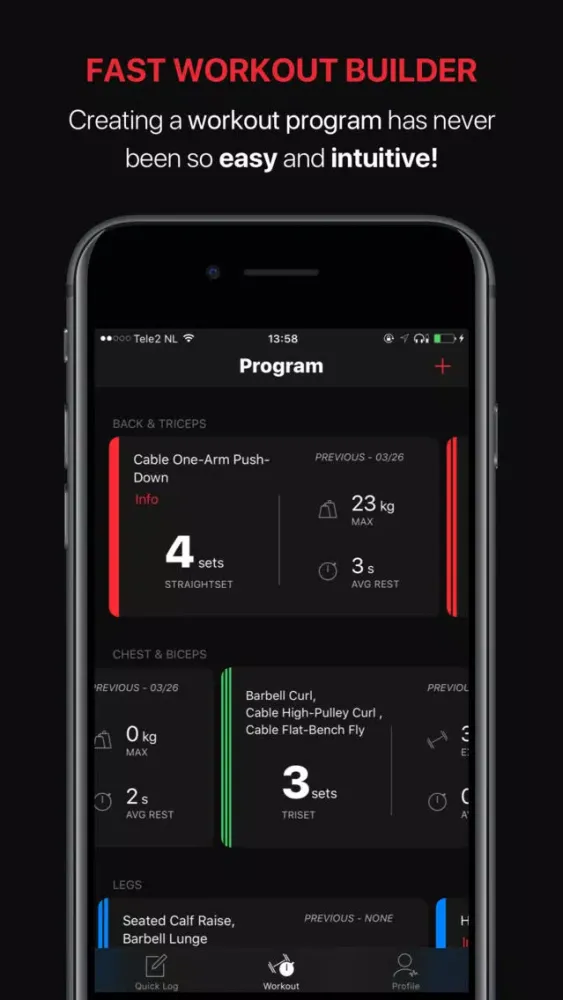 Ảnh chụp màn hình của Musso - Gym Log, Body Recovery and Workout Builder