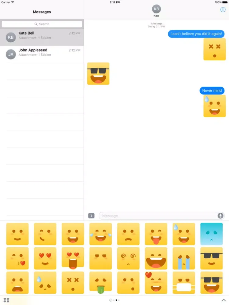 Emoticon stickers set iPad  Screenshots