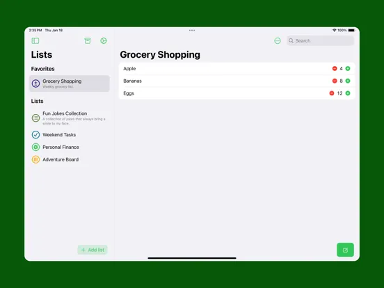 Capturas de tela do Tastik: Tasks and Lists iPad 