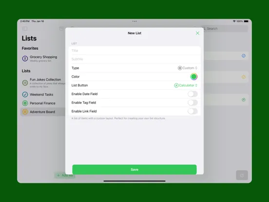 Capturas de tela do Tastik: Tasks and Lists iPad 