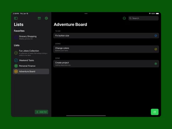 Capturas de tela do Tastik: Tasks and Lists iPad 