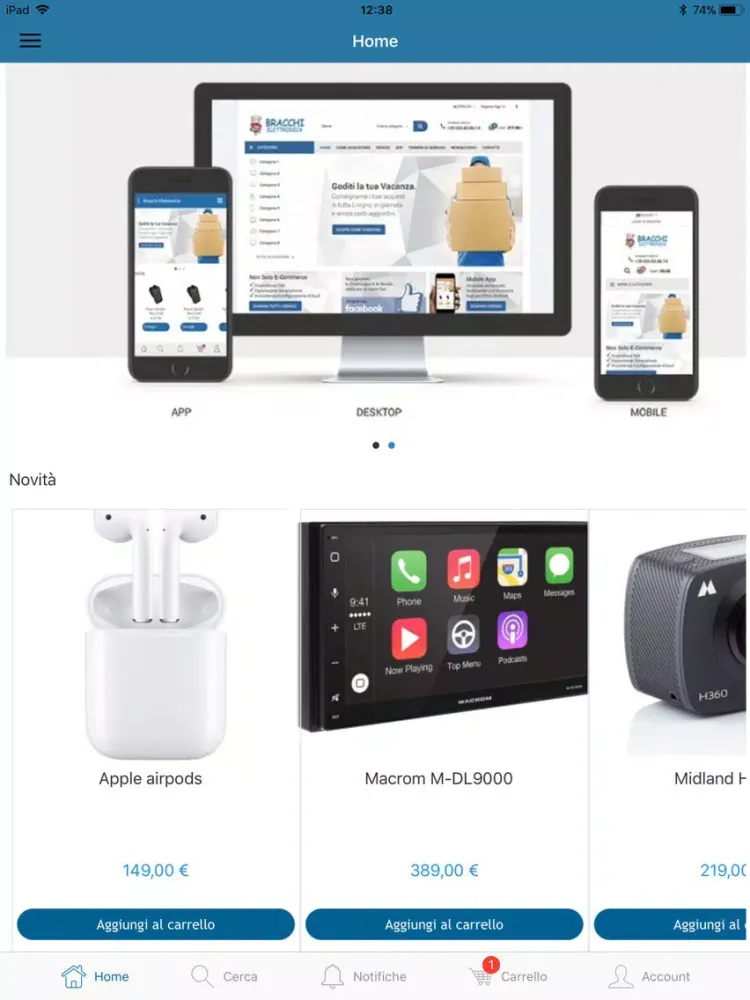 Zrzuty ekranu Bracchi Elettronica iPad 