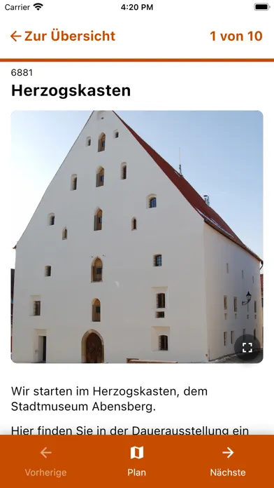 Zrzuty ekranu App ins alte Abensberg