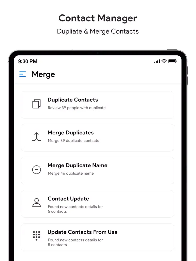 Contacts+ Backup and Transfer iPad  Screenshots