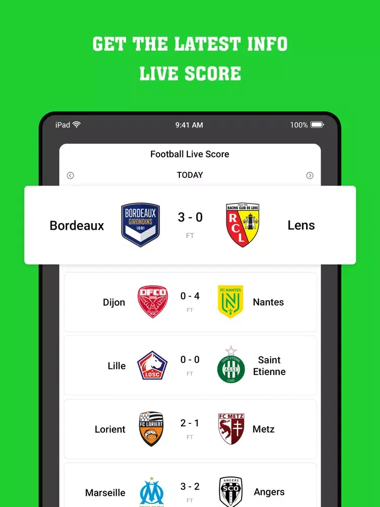 Captures d'écran de Football Live Scores - 2021 iPad 