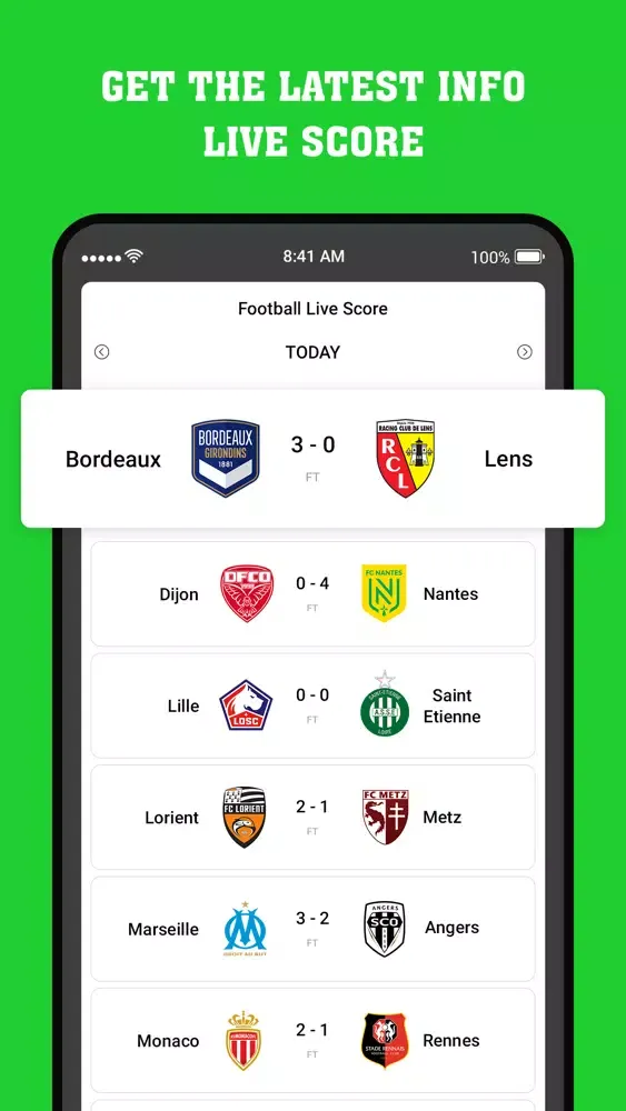 Captures d'écran de Football Live Scores - 2021