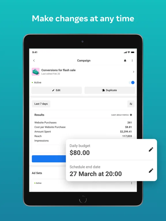 Meta Ads Manager iPad  Screenshots