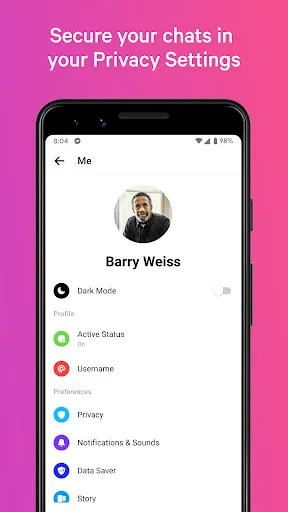 ภาพหน้าจอของ Messenger