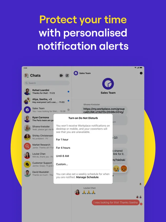 Zrzuty ekranu Workplace Chat from Meta iPad 
