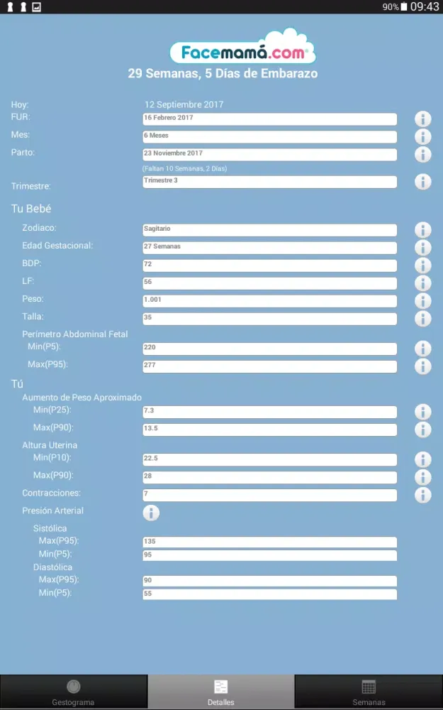 Capturas de pantalla de Pregnancy Weeks Calculator