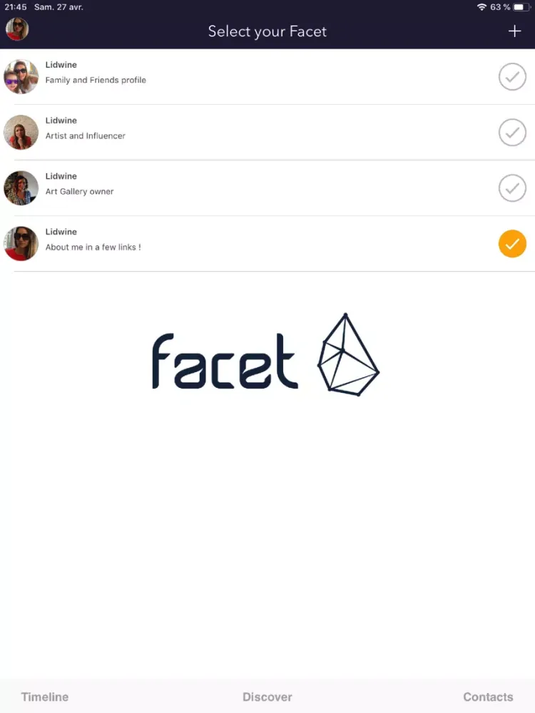 Tangkapan skrin Facet - Meet & Remember iPad 