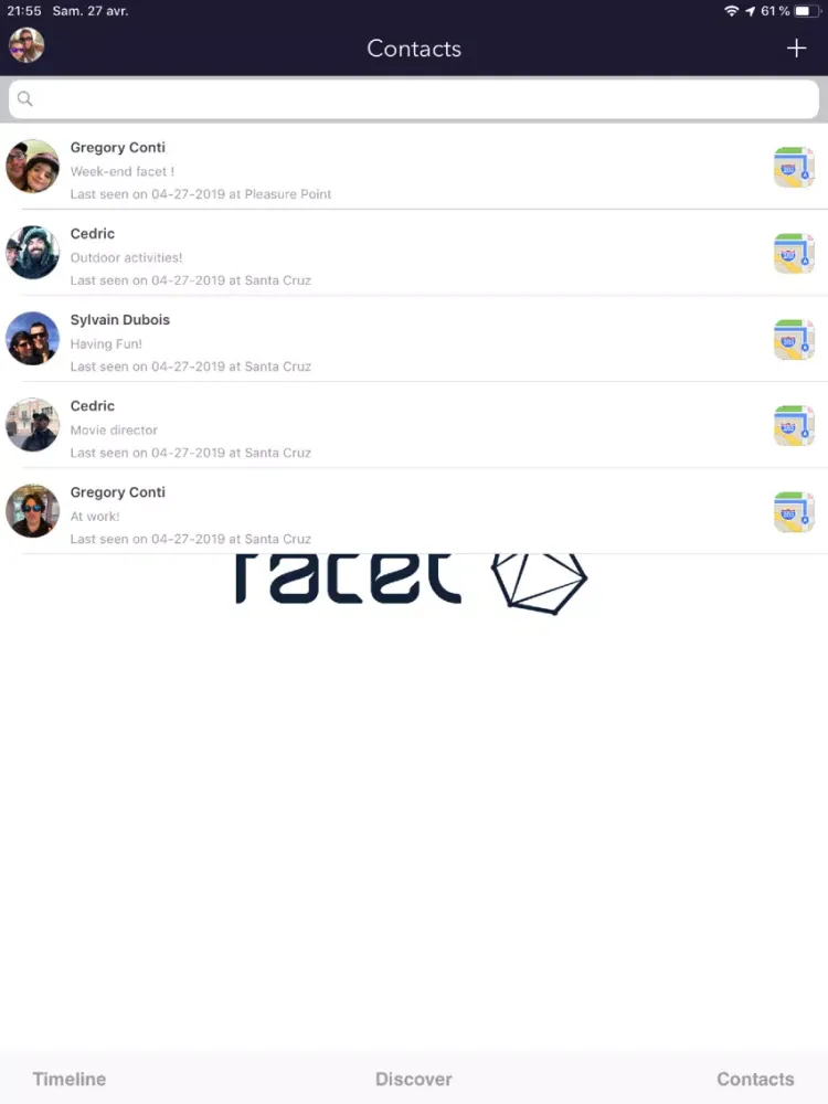 Tangkapan skrin Facet - Meet & Remember iPad 