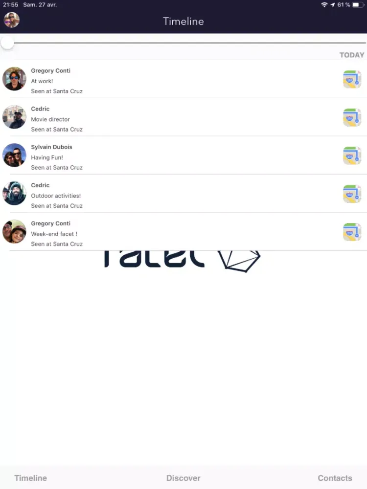 Tangkapan skrin Facet - Meet & Remember iPad 