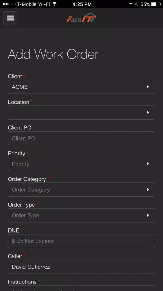 ภาพหน้าจอของ Facil-ITy Clients