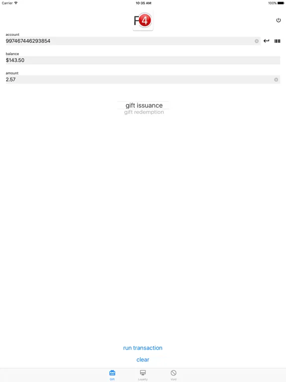Gift and Loyalty Terminal iPad 应用截图