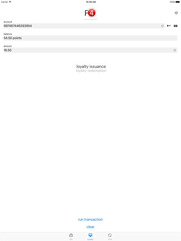Gift and Loyalty Terminal iPad 应用截图