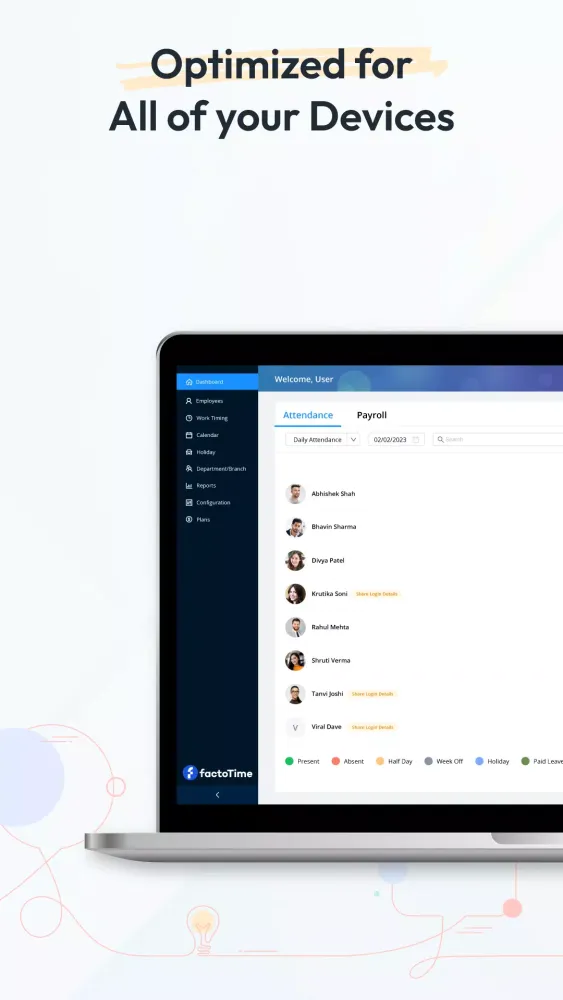 Attendance and Payroll App Screenshots