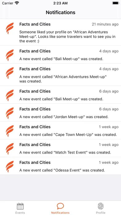 Capturas de tela do Facts and Cities