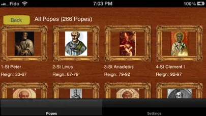 Zrzuty ekranu Popes Encyclopedia