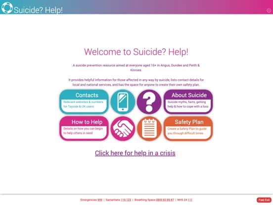 Capturas de tela do Suicide? Help! Tayside iPad 