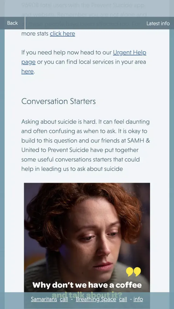 Prevent Suicide - NE Scotland Ekran Görüntüleri