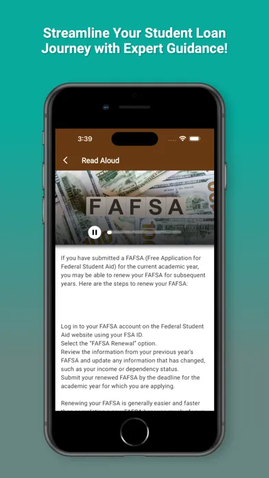 Captures d'écran de FAFSA Student Loan Guide 2024