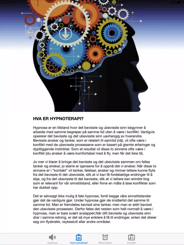 Capturas de tela do Bli kvitt flyskrekk med hypnoterapi iPad 
