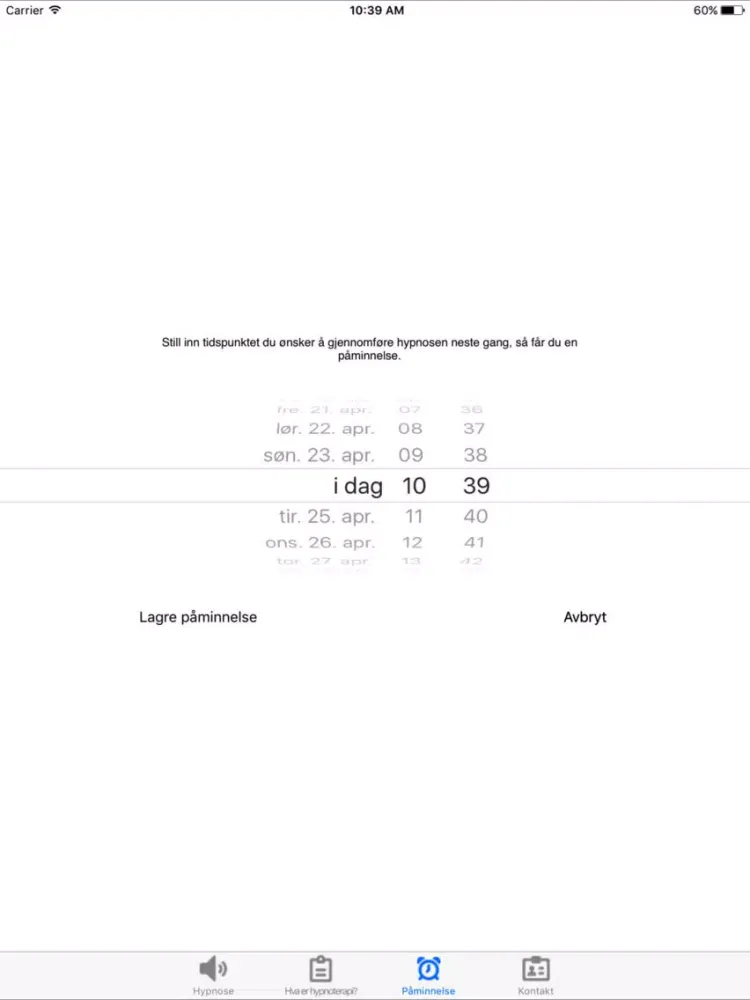 Capturas de tela do Bli kvitt flyskrekk med hypnoterapi iPad 