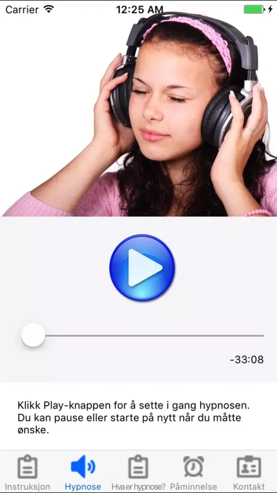 Capturas de tela do Røykeslutt med Hypnoterapi