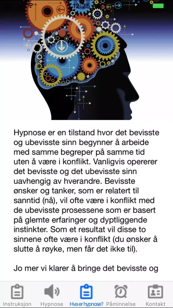 Capturas de tela do Røykeslutt med Hypnoterapi