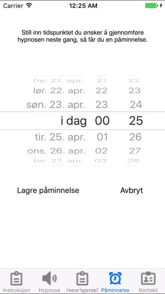 Capturas de tela do Røykeslutt med Hypnoterapi