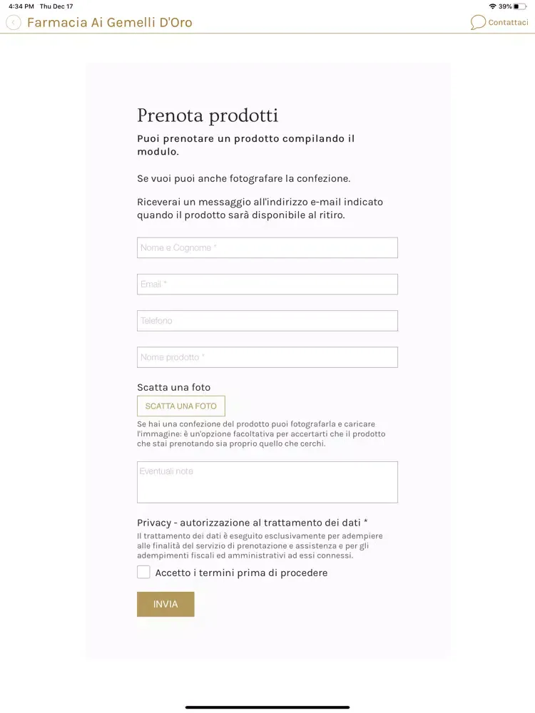 Farmacia ai Gemelli d'Oro iPad 应用截图