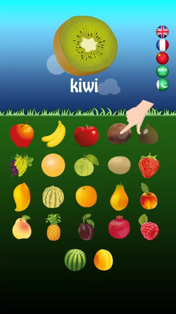 Captures d'écran de Multilingual Fruits Go for Kids